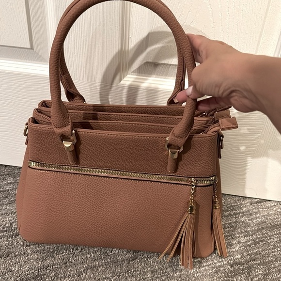 🆕Women Satchel Handle/Shoulder Handbag-Pockets Zipper PU Leather Crossbody - New - Picture 3 of 8